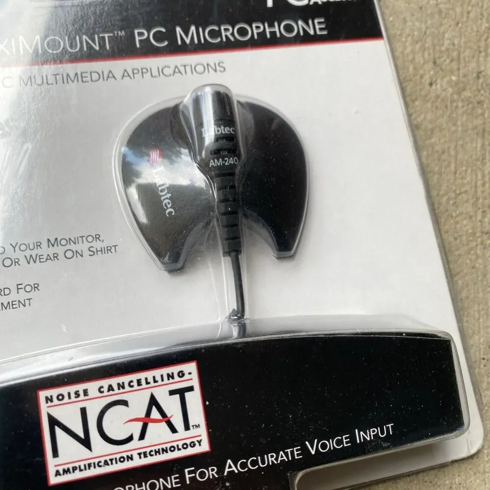 Labtec AM-240 Cable Consumer Microphone Fleximount PC Microphone New